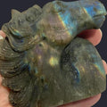 Natural Labradorite mustang horse crystal carving
